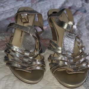 Issac Mizrahhi Silver Strappy Sandals 10M